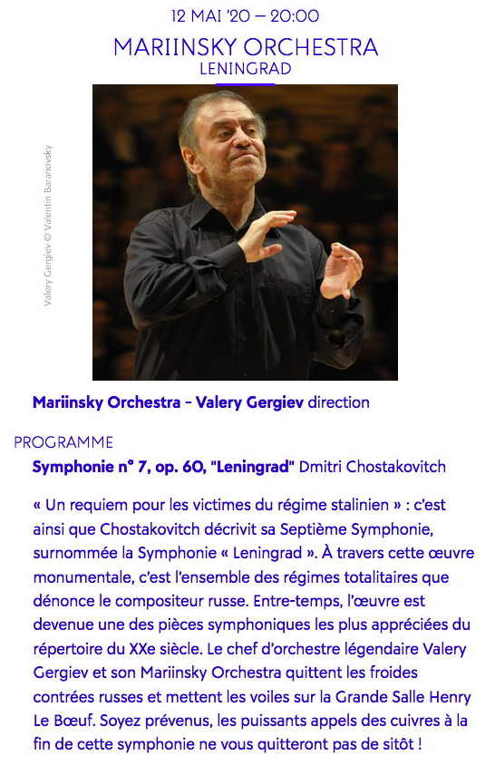 Mariinsky Orchestra – Valery Gergiev direction.